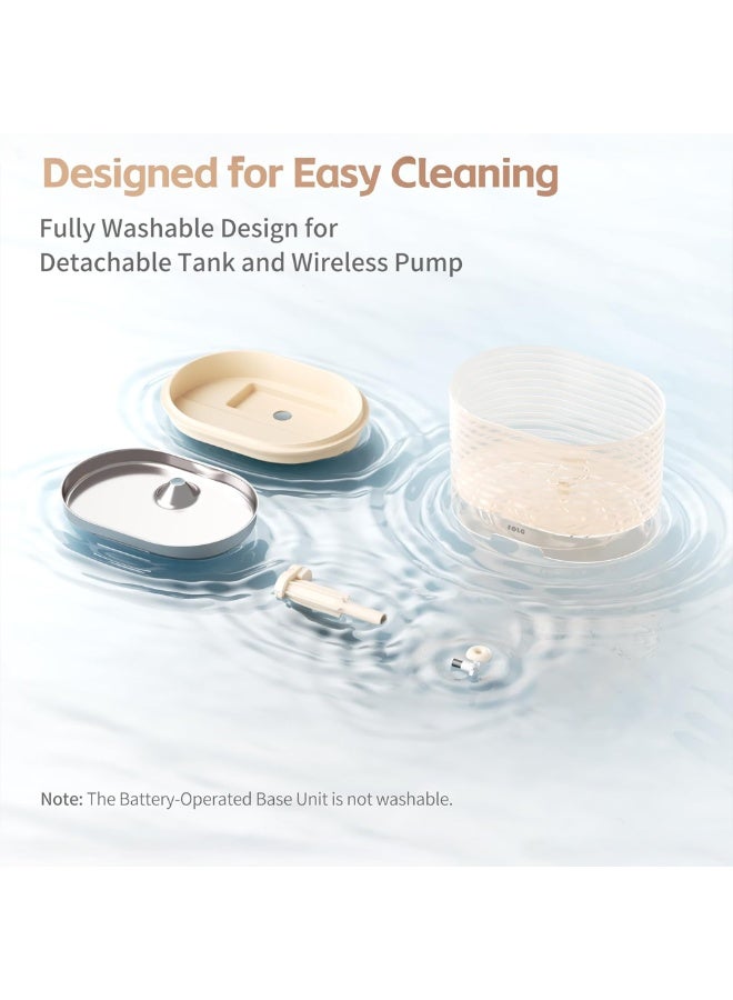 Enabot ROLA Smart Pet Water Fountain with 2L Tank, Magnetic Induction Wireless Pump, App Hydration Alerts & Quiet Circulation - Cordless Version - Image 5